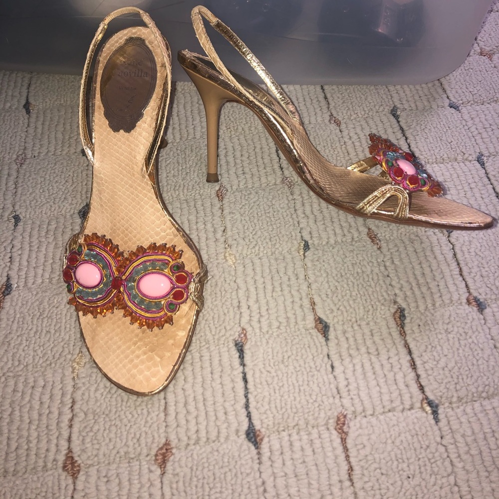 Gorgeous Rene Caovilla Python Slingback Sandals 35 - image 3